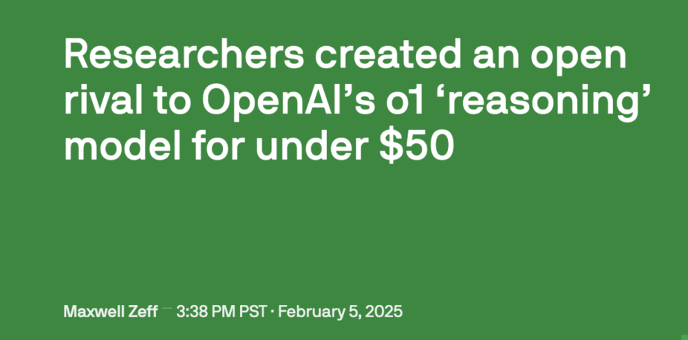 李飞飞团队50美元训练出媲美DeepSeek的AI推理模型？