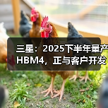 三星：2025下半年量产HBM4，正与客户开发定制版本