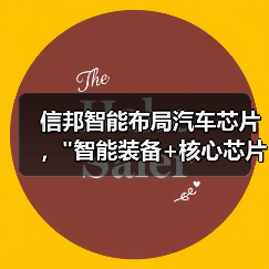 信邦智能布局汽车芯片, 信邦智能布局汽车芯片,